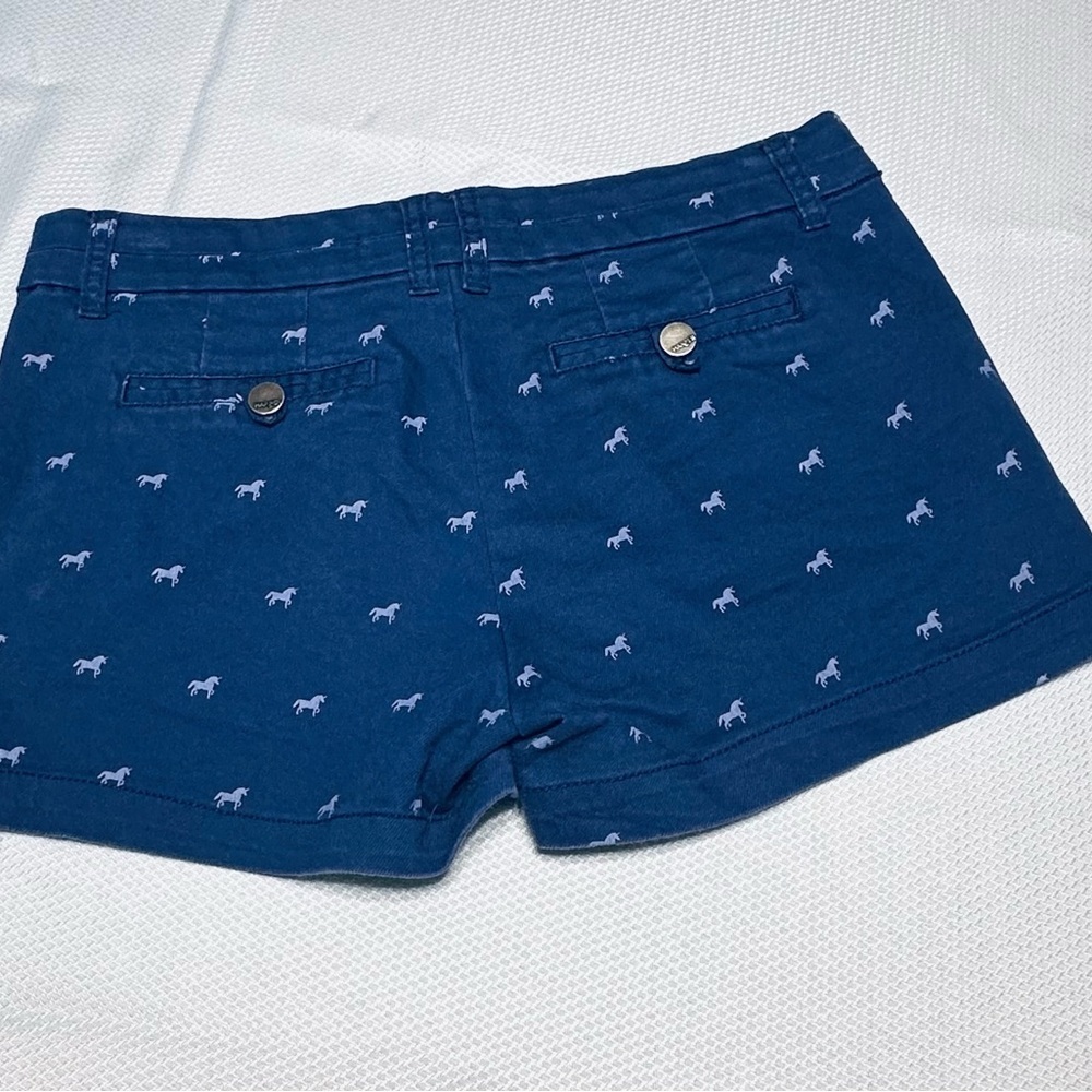 Harper Blue Bermuda Shorts with White Pattern - Picture 3 of 5
